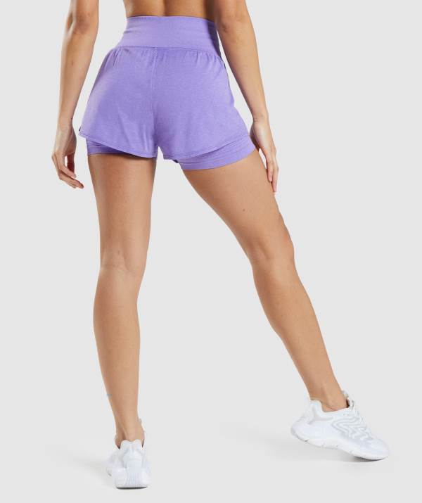Damske Šortky Gymshark Vital Seamless 2.0 2-in-1 Svetlo Nachový | NM0572341